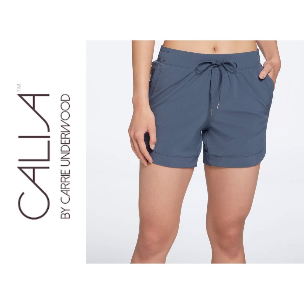 Calia by Carrie Underwood 8” Journey Woven Shorts, Slate, Size XL